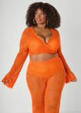Crochet Tie Front Crop Top