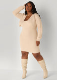 Cable Knit Sweater Dress