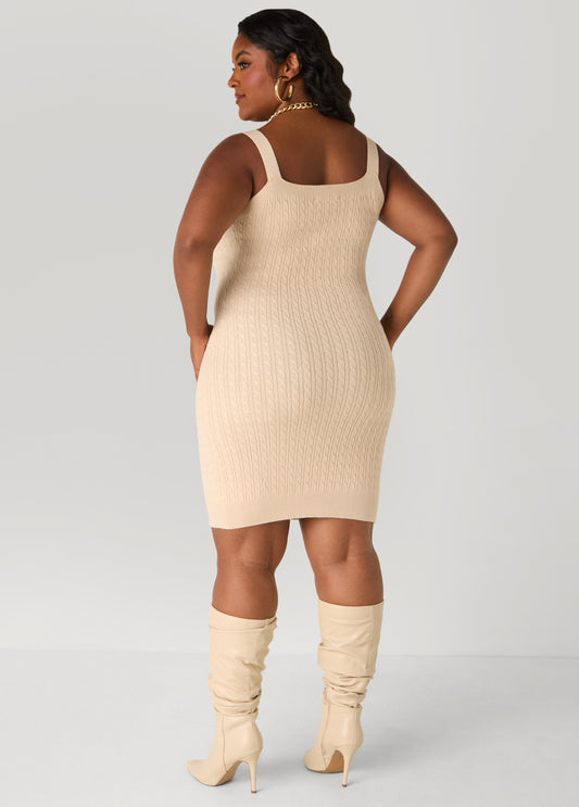 Cable Knit Sweater Dress