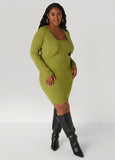 Cable Knit Bodycon Sweater Dress