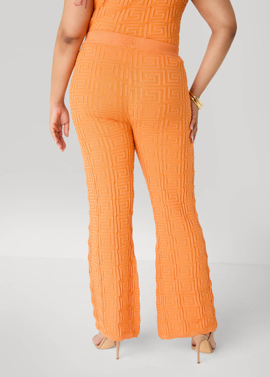 Jacquard Knit Flared Pants