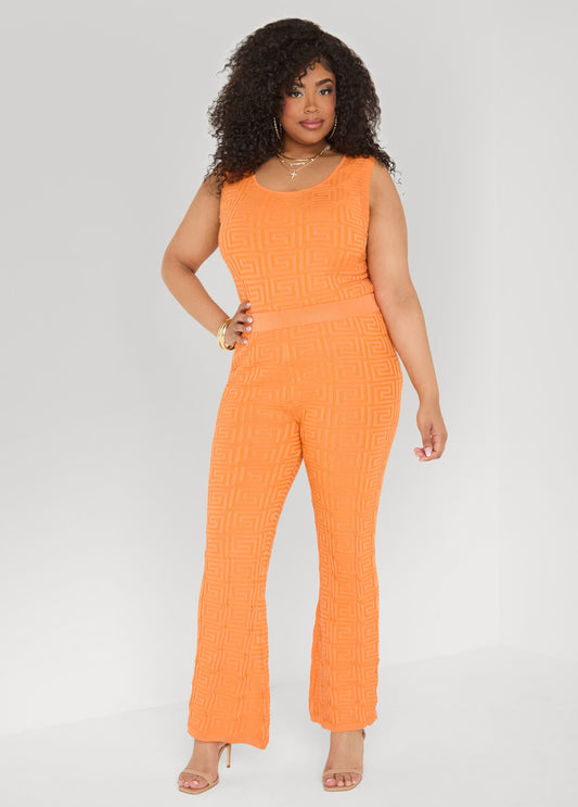 Jacquard Knit Flared Pants