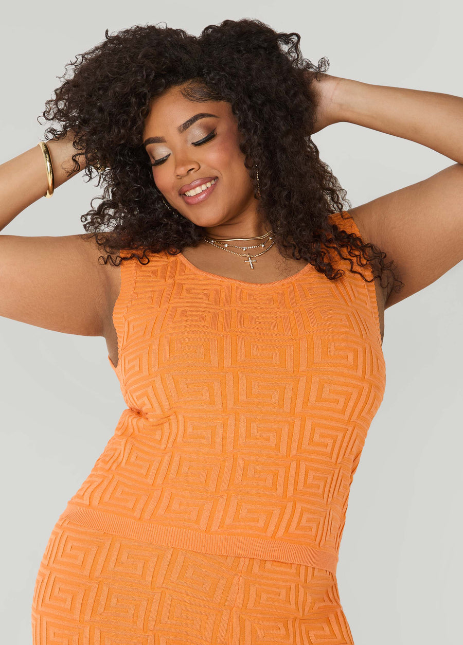 Plus Size Jacquard Knit Tank