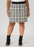 Pleated Intarsia Mini Skirt