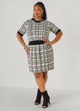 Pleated Intarsia Mini Skirt
