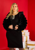 Puff Effect Faux Fur Jacket