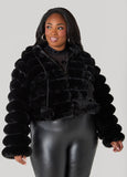 Puff Effect Faux Fur Jacket