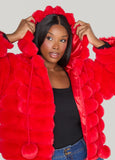 Puff Effect Faux Fur Jacket