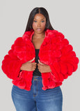 Puff Effect Faux Fur Jacket