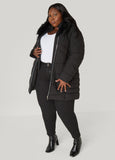 Quilted Faux Fur Trimmed Coat