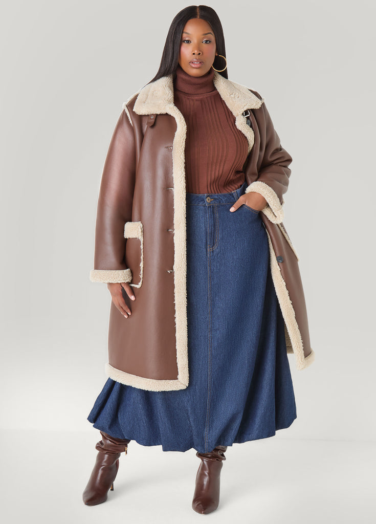 Faux Shearling Coat – Ashley Stewart