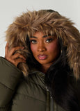 Faux Fur Trimmed Puffer Coat