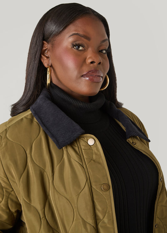 Corduroy Paneled Barn Jacket