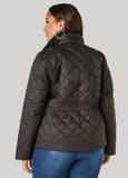 Mock Neck Quilted Bomber Jacket