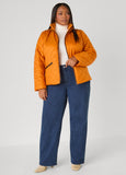 Mock Neck Quilted Bomber Jacket