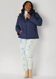 Knit Paneled Hooded Jacket