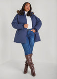 Fur Trimmed Hooded Puffer Coat