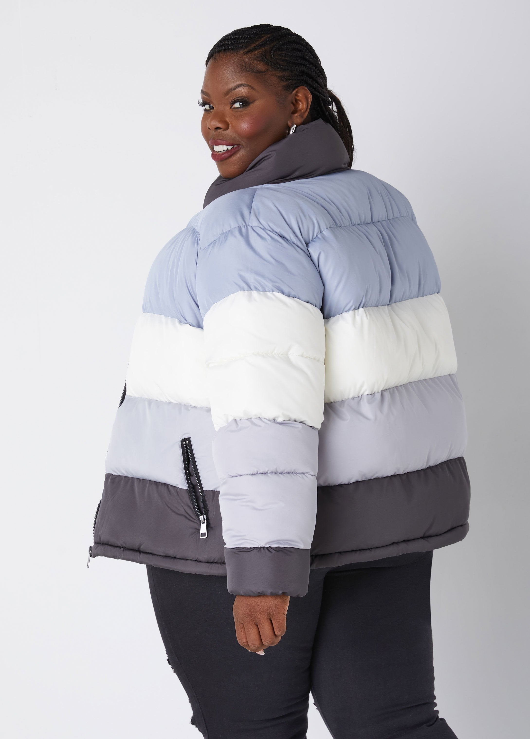 Plus Size Colorblock Jacket Plus Size Puffer Coat Plus Size Plus Size Colorblock Jacket Plus Size Puffer Coat Plus Size