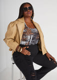 Puff Sleeved Moto Jacket