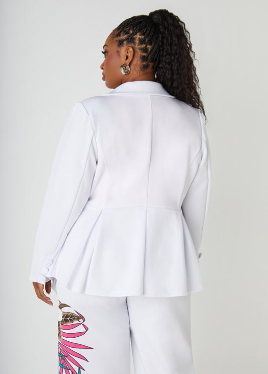 Pleated Peplum Blazer