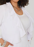 Ruffled Open Front Jacket