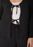 Textured Tie Front Jacket