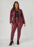 Camo Print Faux Leather Jacket