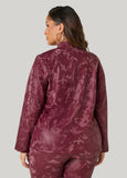 Camo Print Faux Leather Jacket
