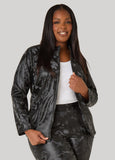 Camo Faux Leather Jacket