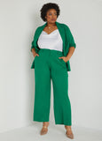 Plus Size linen blazer trendy plus size jacket matching suit set
