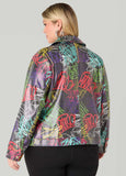 Graffiti Faux Leather Moto Jacket