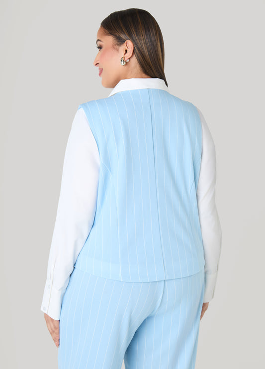 Striped Crepe Vest
