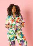 Plus Size Floral Print Blazer Plus Size Suit Jacket Three Piece Suit