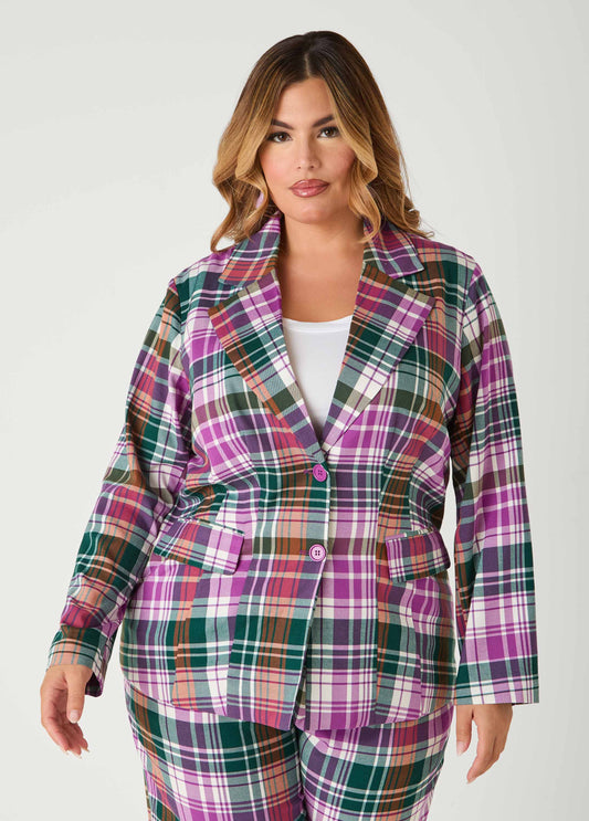 Plaid Boyfriend Blazer