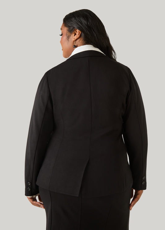 Button Accented Ponte Blazer