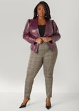 Puff Sleeve Faux Leather Jacket