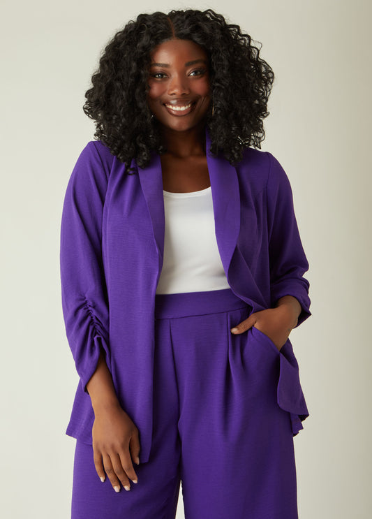 Textured Open Front Blazer