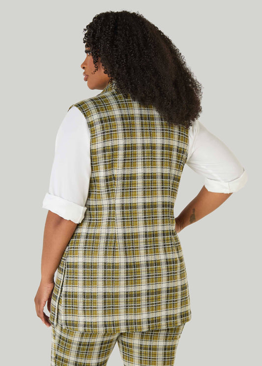 Plaid Boyfriend Vest