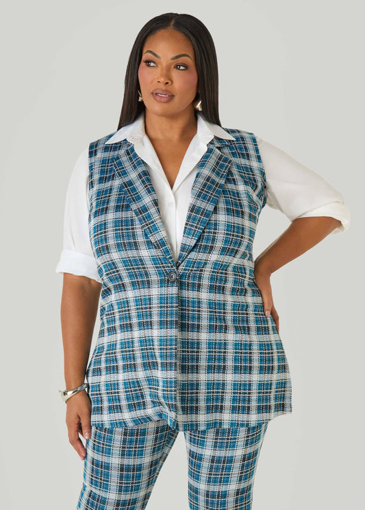 Plaid Boyfriend Vest