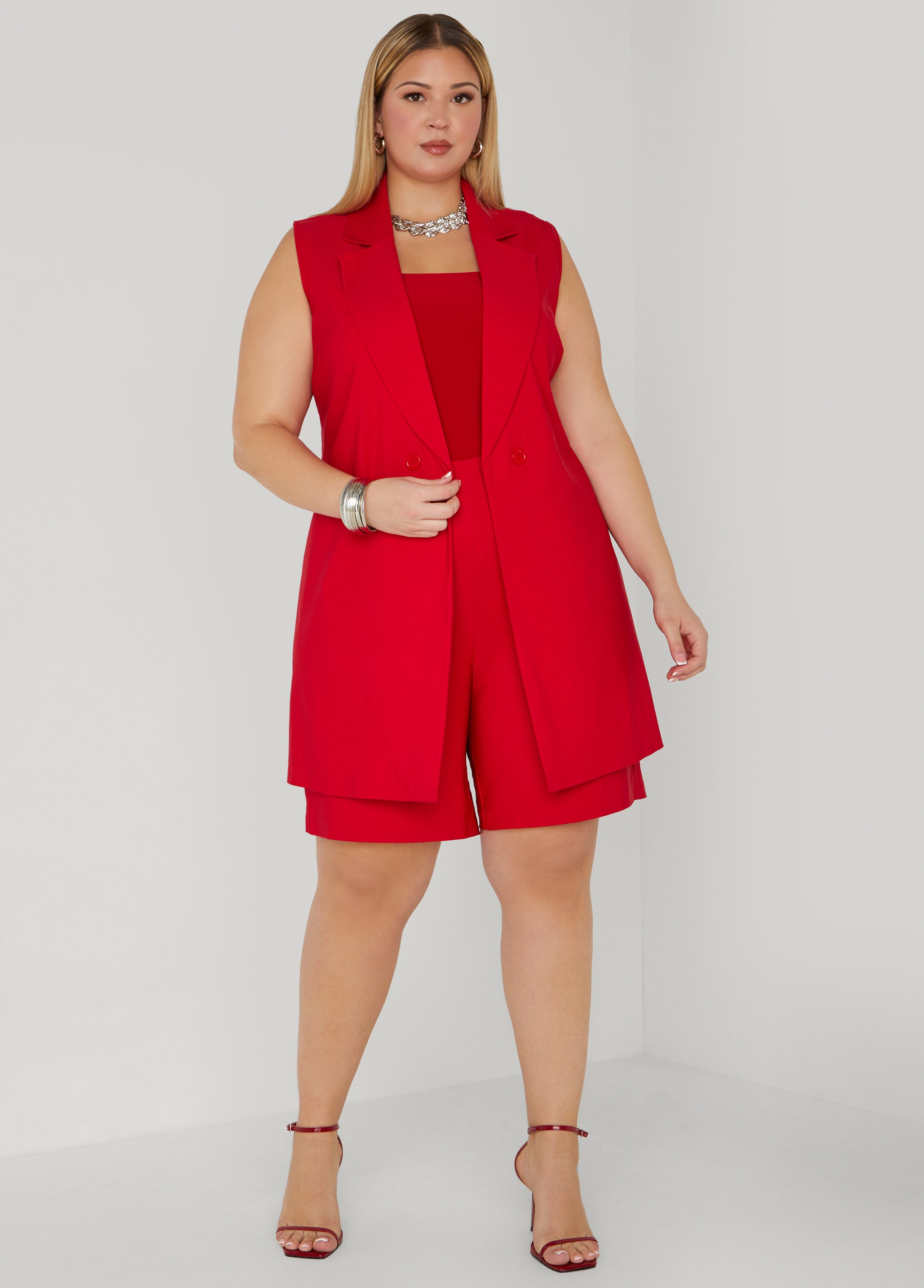 Suit Vest Plus Size Red Vest Vest Leather Jacket Women's Medium