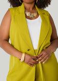 Button Embellished Open Front Vest