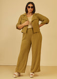 Cropped Open Front Jacket