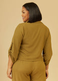 Cropped Open Front Jacket