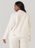 Frayed Linen Blend Trucker Jacket