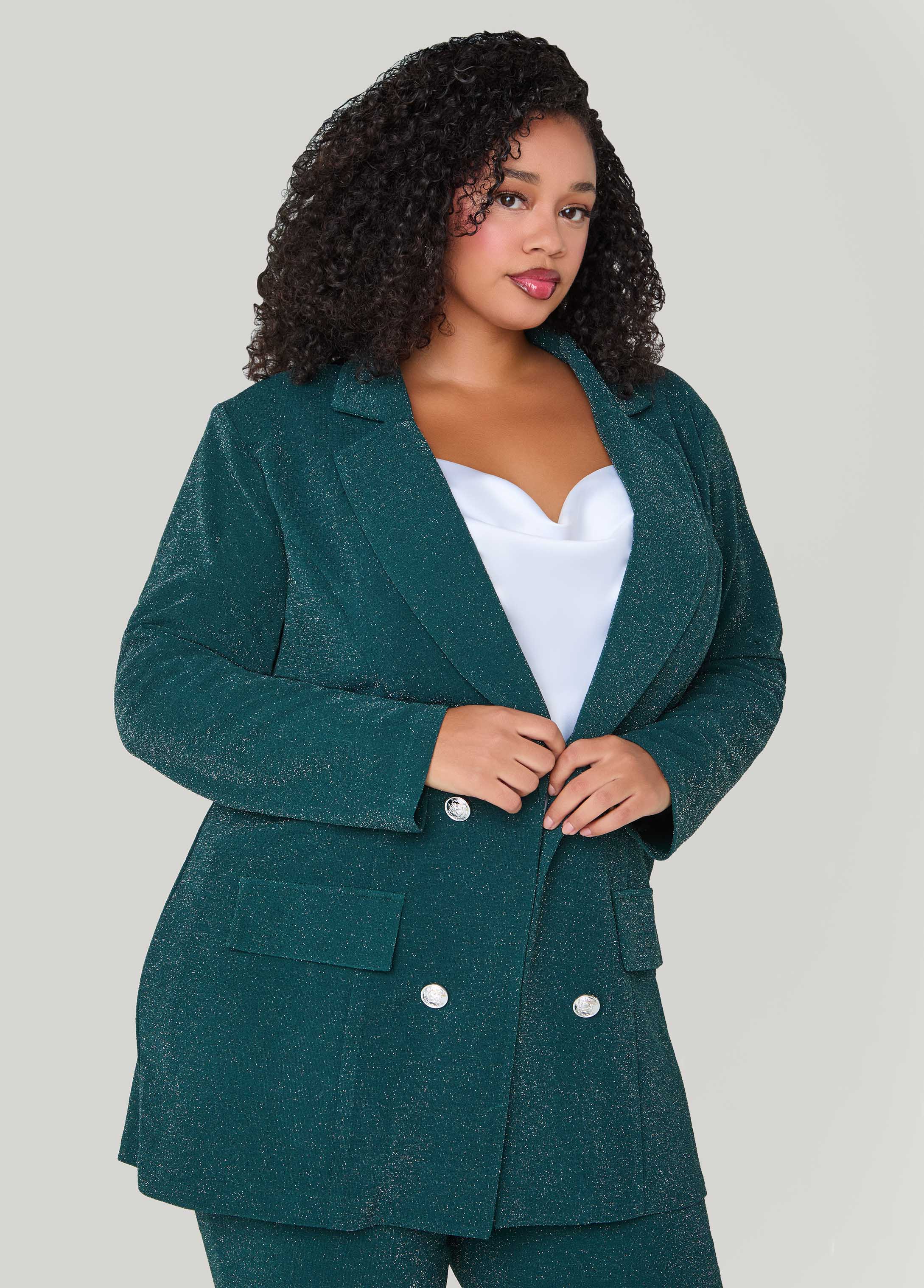 Plus Size Lurex™ Boyfriend Blazer