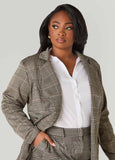 Plaid Open Front Blazer