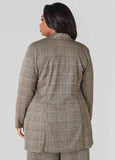 Plaid Open Front Blazer