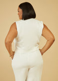 Cropped Crepe Vest