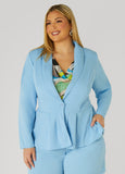 Plus Size Crepe Peplum Blazer Plus Size Suit Jacket Two Piece Set