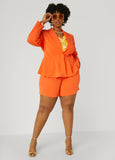 Pleated Peplum Crepe Blazer